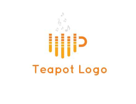music bars forming coffee cup with notes logo