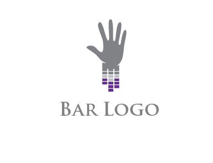 hand merge with music bars logo