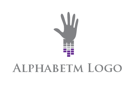 hand merge with music bars logo