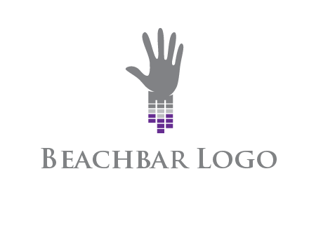 hand merge with music bars logo