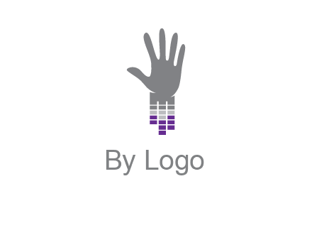 hand merge with music bars logo
