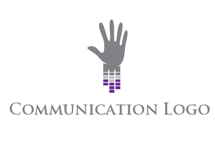 hand merge with music bars logo