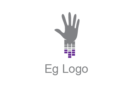 hand merge with music bars logo