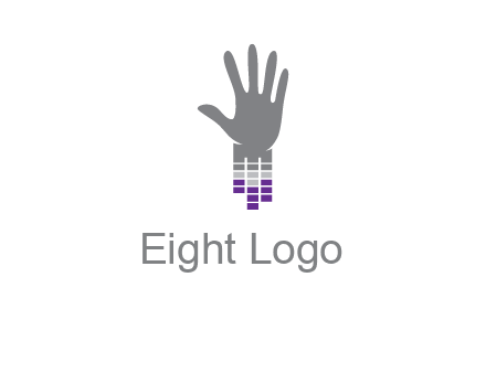hand merge with music bars logo