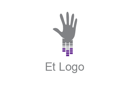 hand merge with music bars logo