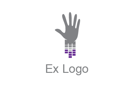 hand merge with music bars logo