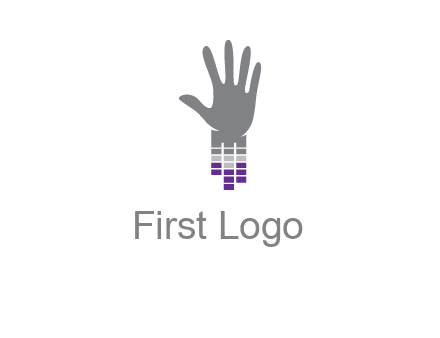 hand merge with music bars logo