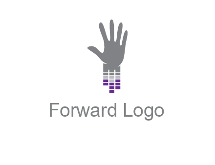 hand merge with music bars logo
