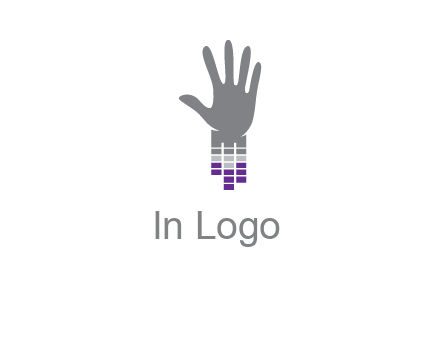 hand merge with music bars logo