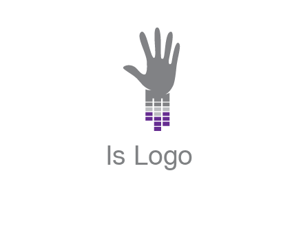 hand merge with music bars logo