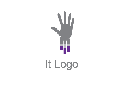 hand merge with music bars logo