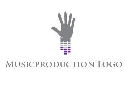 hand merge with music bars logo