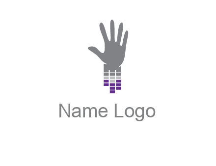 hand merge with music bars logo