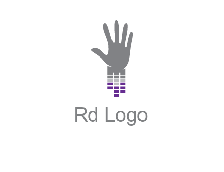 hand merge with music bars logo