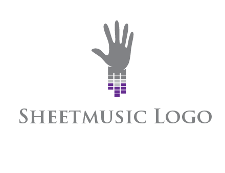 hand merge with music bars logo