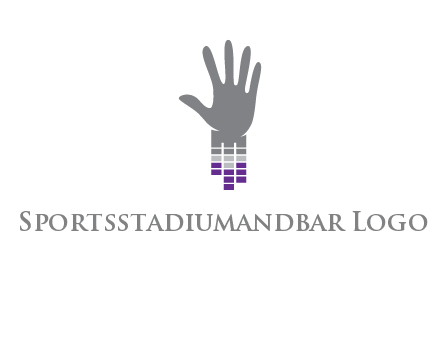 hand merge with music bars logo