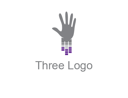 hand merge with music bars logo