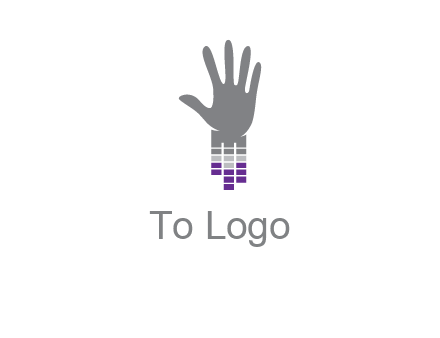 hand merge with music bars logo