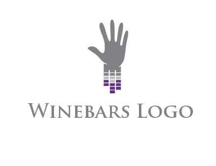 hand merge with music bars logo