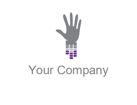 hand merge with music bars logo