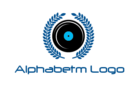 music disk inside laurel wreath logo
