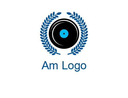 music disk inside laurel wreath logo