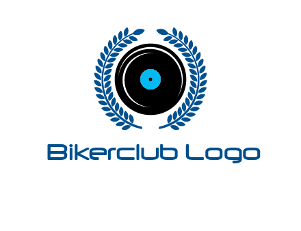 music disk inside laurel wreath logo