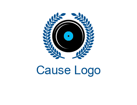 music disk inside laurel wreath logo