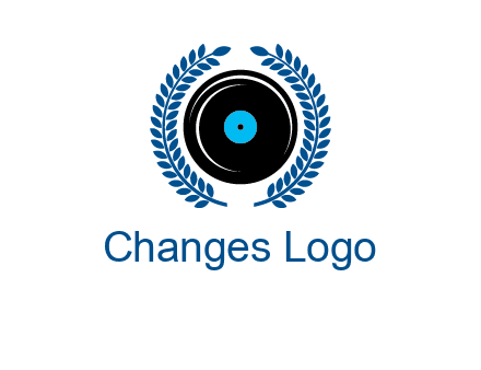music disk inside laurel wreath logo