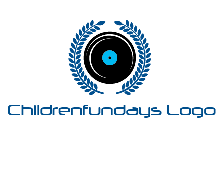 music disk inside laurel wreath logo