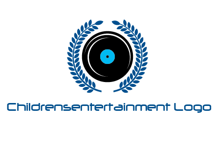 music disk inside laurel wreath logo