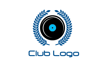 music disk inside laurel wreath logo