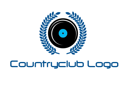 music disk inside laurel wreath logo