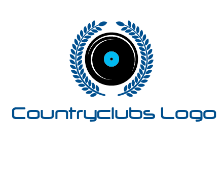 music disk inside laurel wreath logo