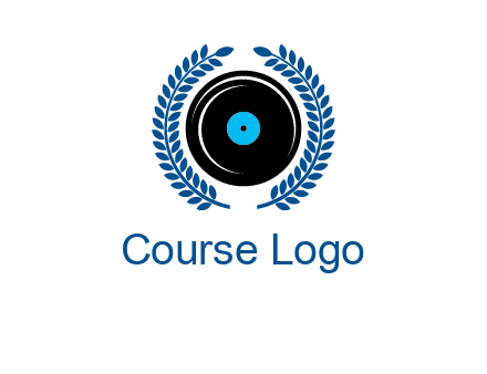 music disk inside laurel wreath logo