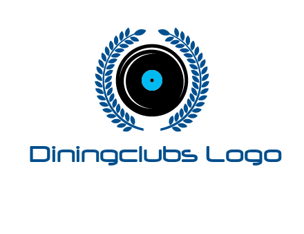 music disk inside laurel wreath logo
