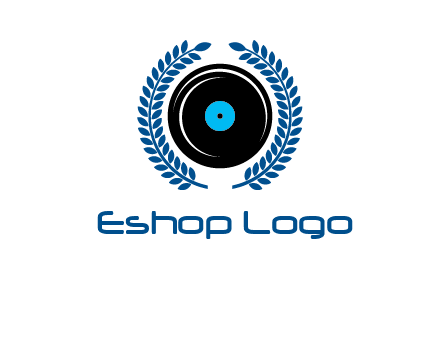 music disk inside laurel wreath logo