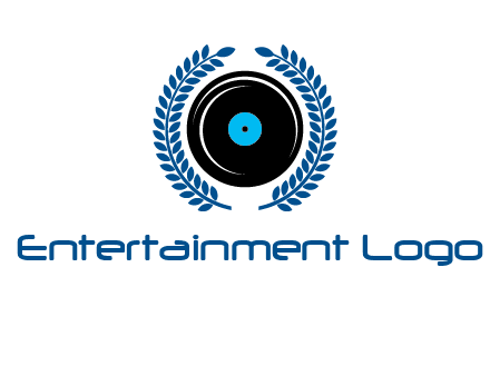music disk inside laurel wreath logo