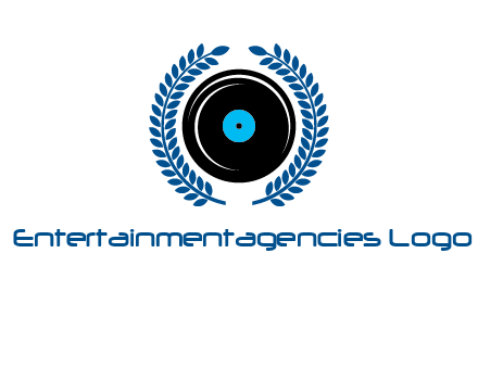music disk inside laurel wreath logo