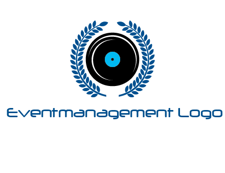 music disk inside laurel wreath logo