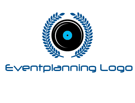 music disk inside laurel wreath logo