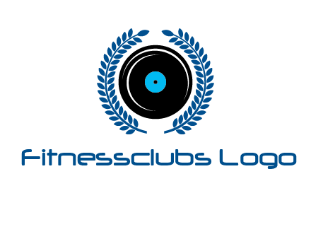 music disk inside laurel wreath logo
