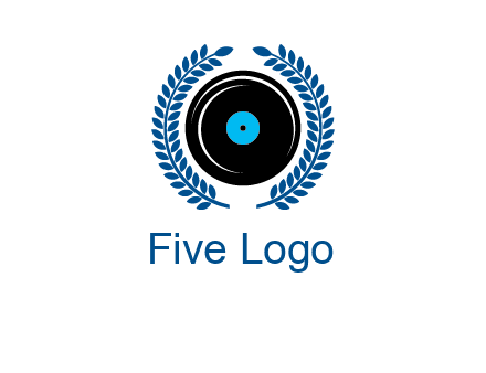 music disk inside laurel wreath logo