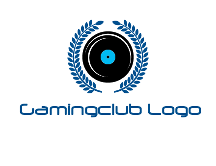 music disk inside laurel wreath logo