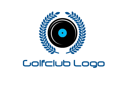 music disk inside laurel wreath logo