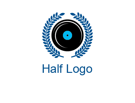 music disk inside laurel wreath logo