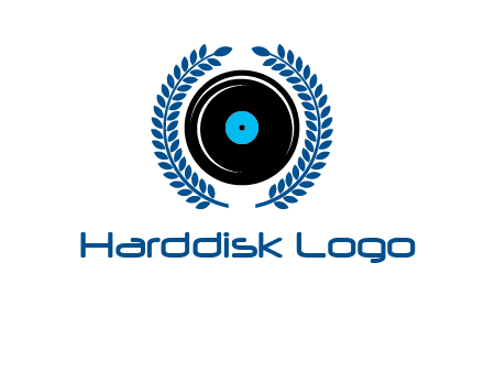 music disk inside laurel wreath logo