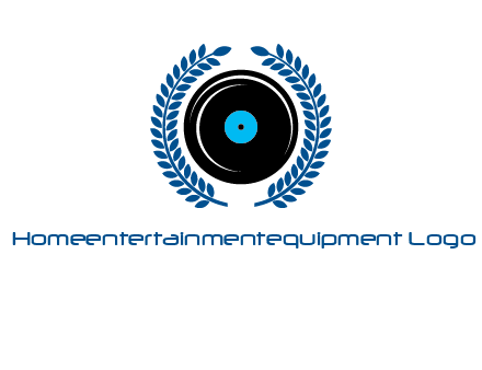 music disk inside laurel wreath logo