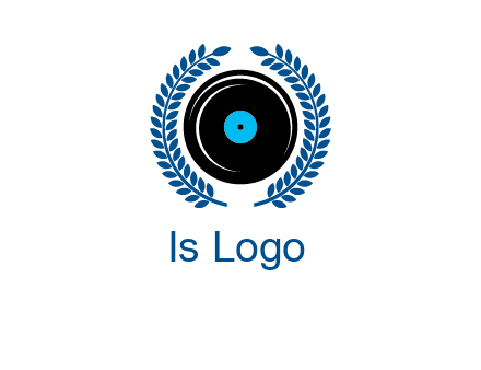 music disk inside laurel wreath logo