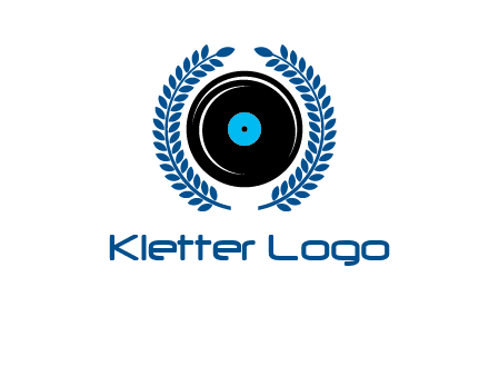 music disk inside laurel wreath logo